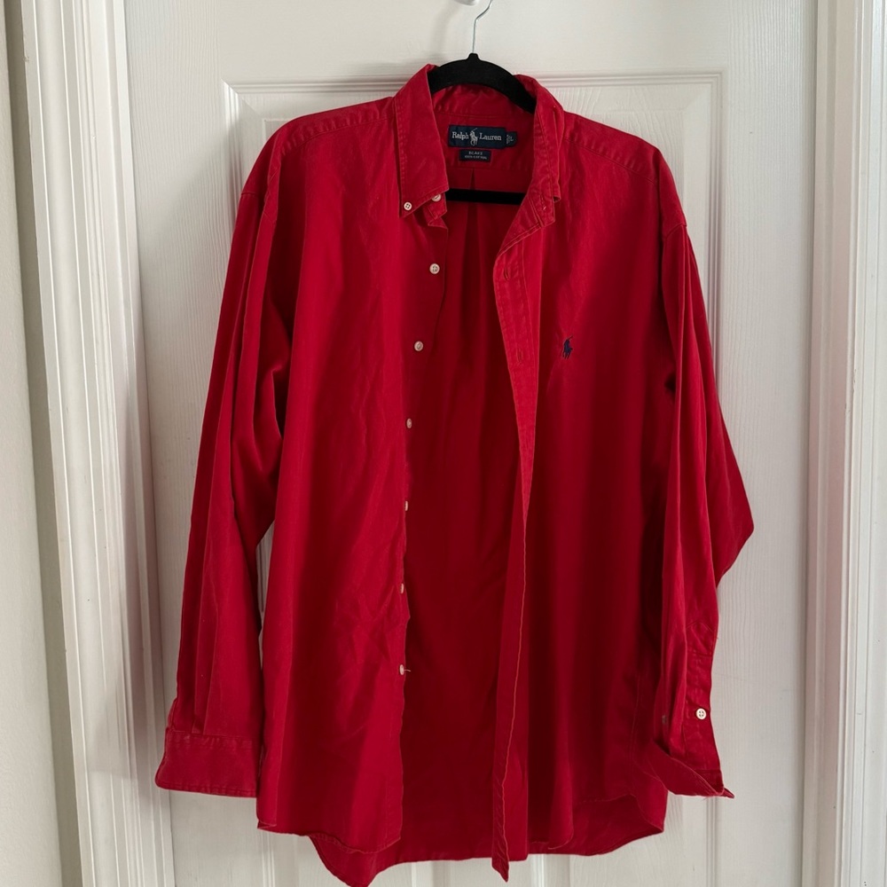Ralph Lauren Red Casual Button Down Shirt